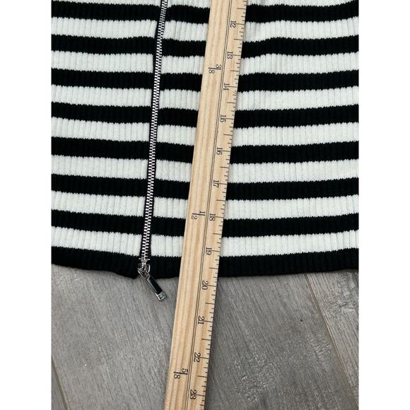 NWT Madewell Womens Black White Knit Striped Zip-Front Cardigan Sweater Size XS - Picture 7 of 8